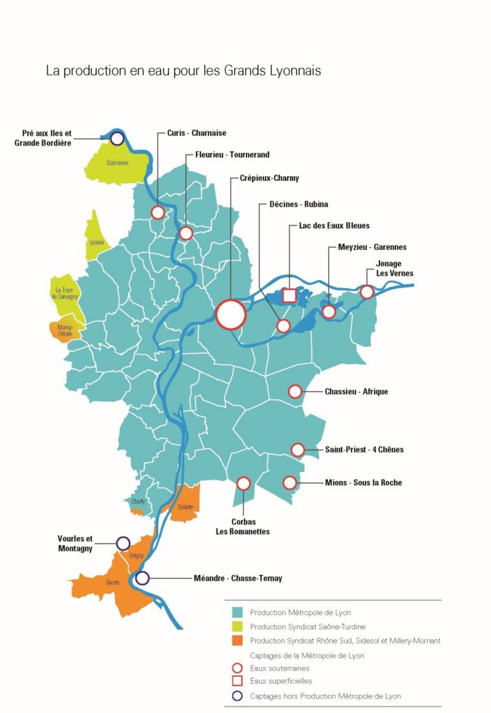 Ressources mobilisées pour l’alimentation en eau potable - Eau du Grand Lyon